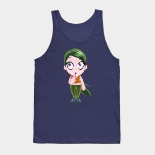 green hair beautiful girls - cartoon character for young girls (choose your twin) Tank Top